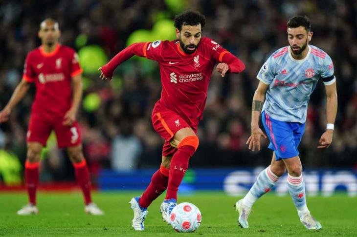 محمد صلاح خلال مباراة سابقة أمام يونايتد